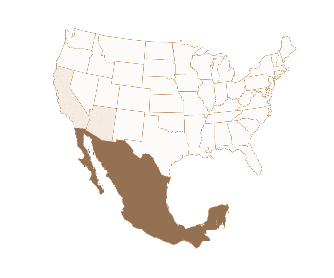 Mexico colored in